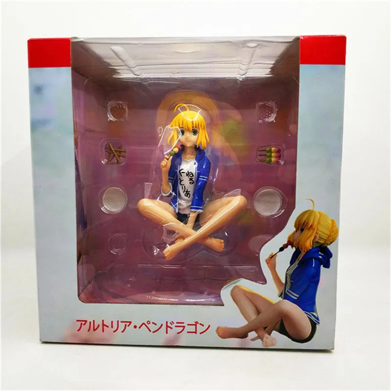 

Fate/GrandOrder Saber Altria Pendragon Eat balls Sitting posture Ver PVC Action Figure Collectible Model Toy Box-Packed 14cm