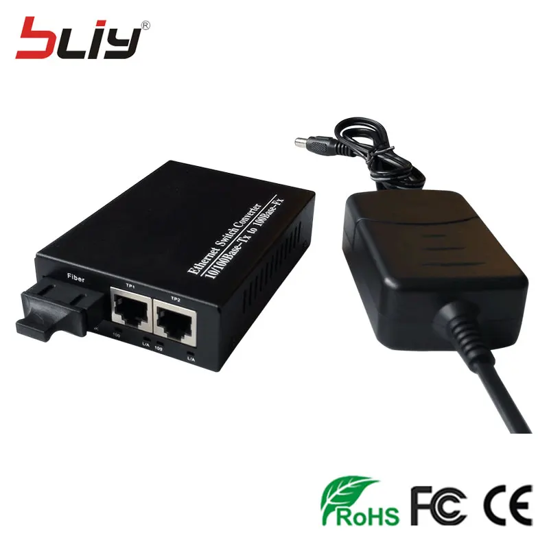 100 м двойной волоконно оптический коммутатор Ethernet с 3 портами и 2 rj45 poe ethernet