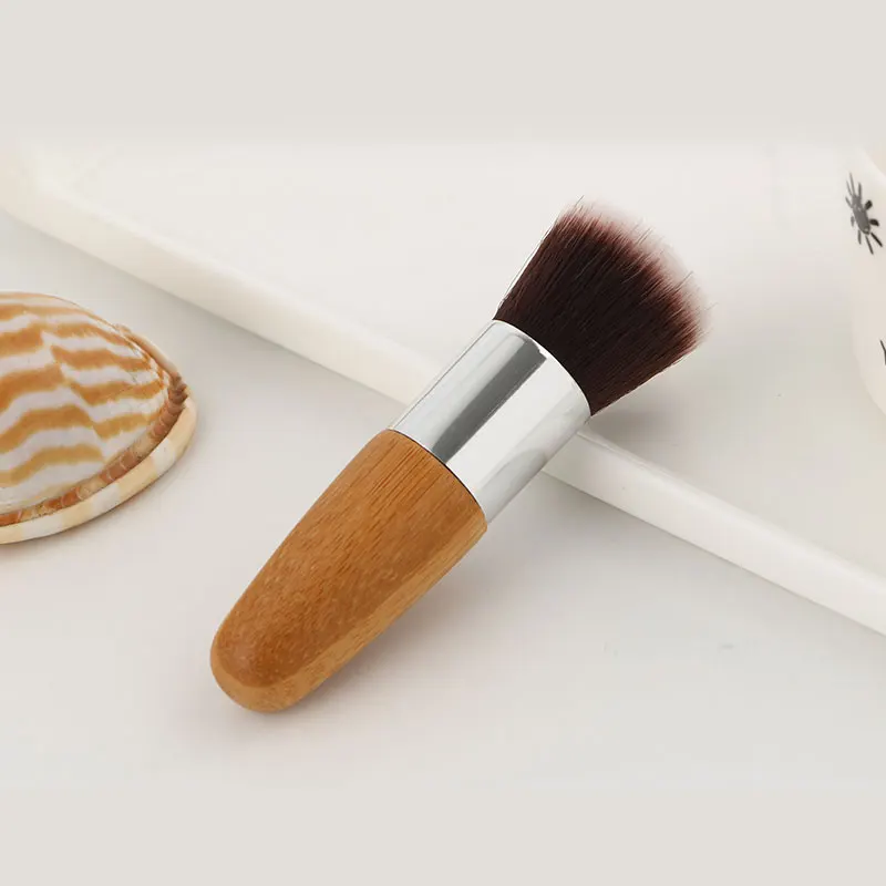 Бамбуковые Кисточки для макияжа Хайлайтер лица плоский скрывающий порошок