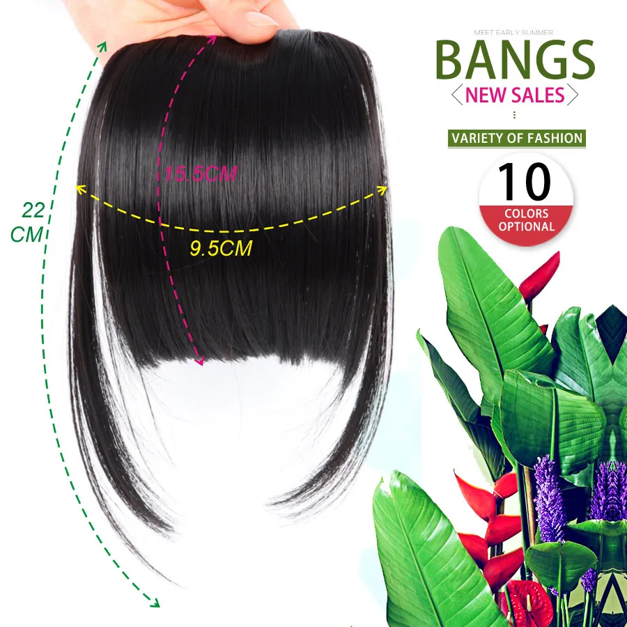 Alileader поддельные Fringe челка клип ons 6 дюймов короткие прямые передние аккуратные