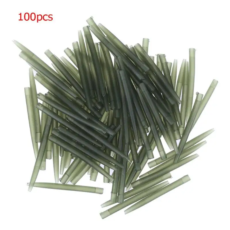 100pcs Fishing Hook Sleeve Tube Hair Rig Aligner Sleeves Soft Anti Tangle Positioner Terminal Tackle Carp Accessories | Спорт и