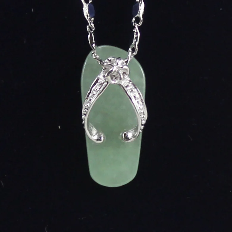 Ожерелье с подвеской из нефрита в форме обуви милым покрытием|Подвески| |