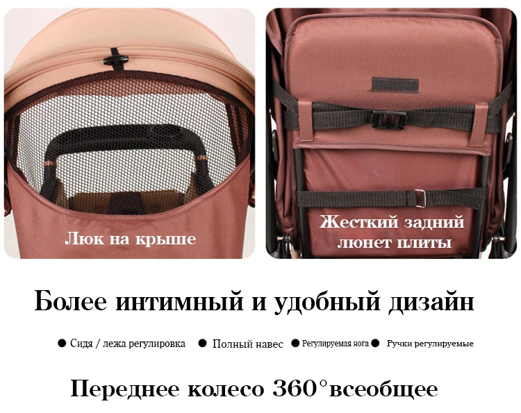 Wisesonle коляска детская Двухнаправленная прогулочная коляска младенца складная переносная тележка Россия