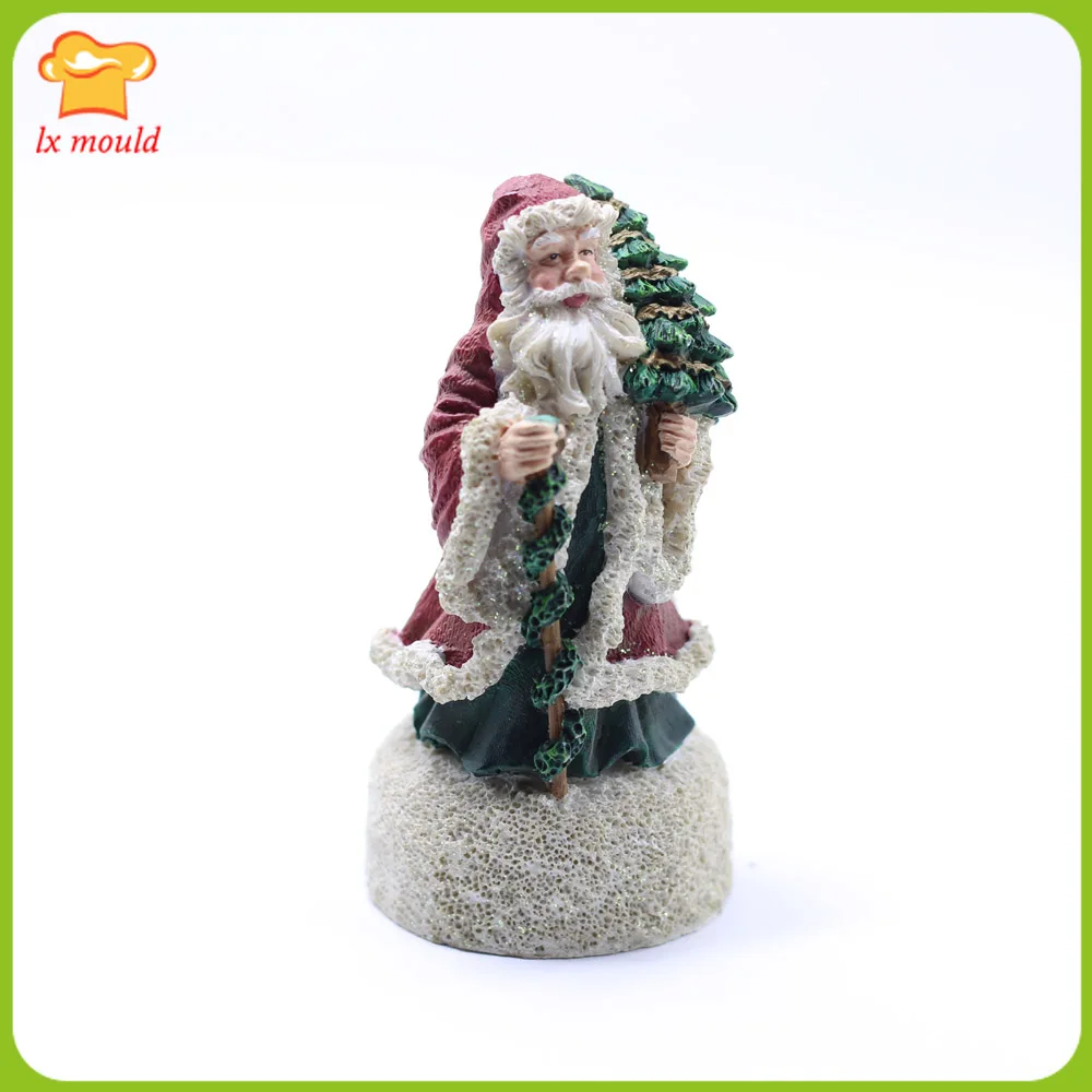 

2019 new Santa Claus and tree candle silicone mold