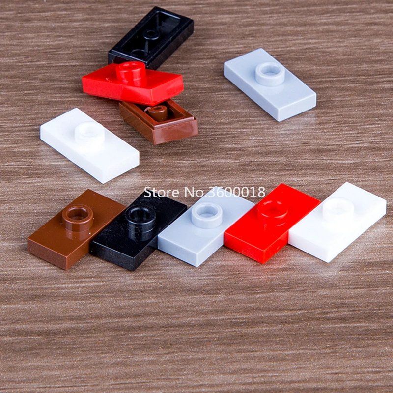

50pcs/lot DECOOL PARTS Compatible with with 3794 1x2 Single point plate MOC Brick DIY block Assemble Particles brick set