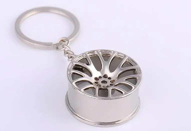 200PCS New Design Cool Luxury metal Keychain Car Key Chain Ring creative wheel hub chain For Man Women Gift | Украшения и