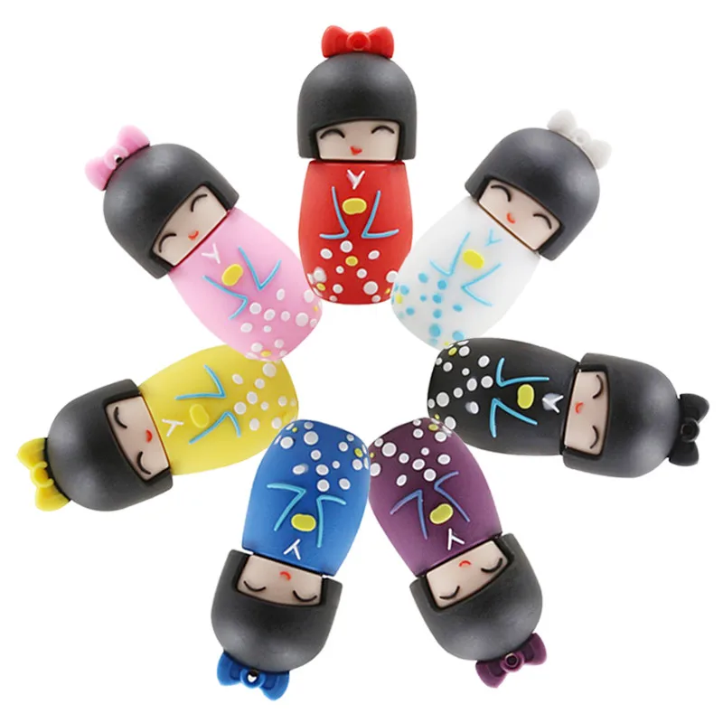 Мультяшный флеш-накопитель японские куклы кимоно девушка usb флэш-накопитель 64 ГБ 32 ГБ 16 ГБ 8 ГБ 4 ГБ флэш-карта памяти Флешка для детей Подарки