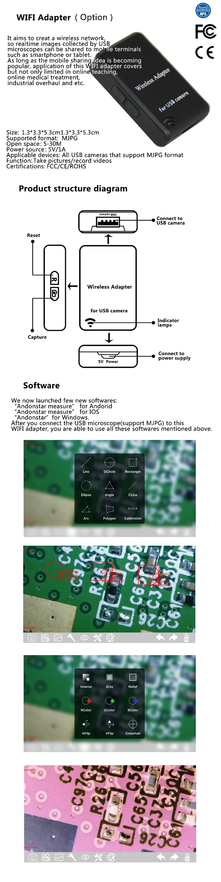 Wifi цифровой микроскоп 1-500x USB микроскопы видео камера эндоскоп Лупа 8LED HD электронная ручка зуб трубка Оптическая лупа