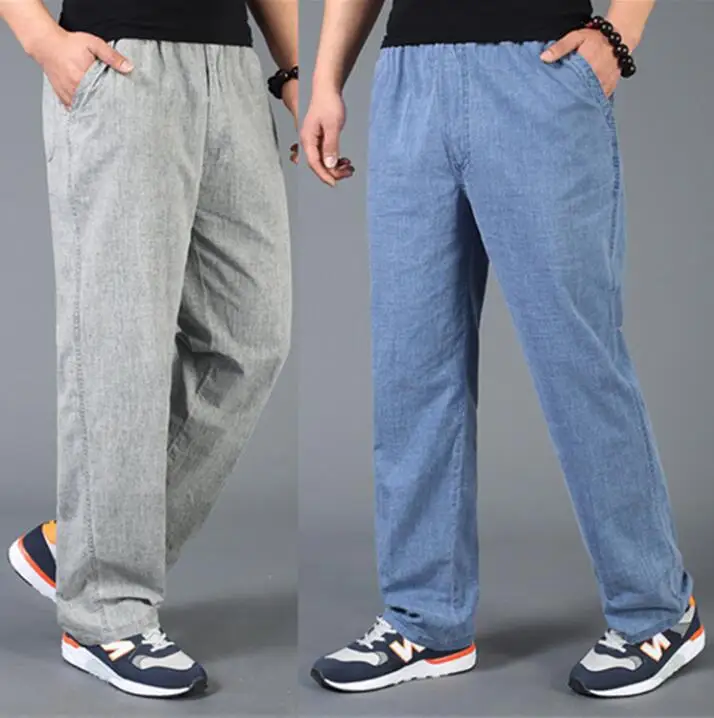 

Summer thin casual male flax pants mens elastic waist linen trousers men breathable pantalon homme pantalones hombre 2020 new