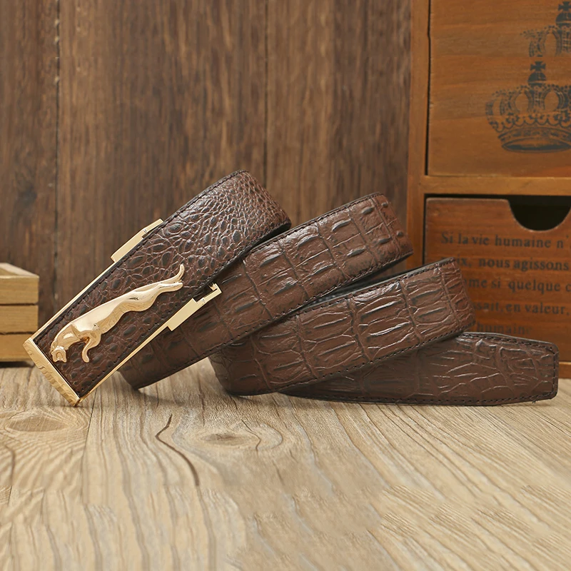 Модный крокодиловый ягуар модель гладкая пряжка ремни для женщин ковбойские