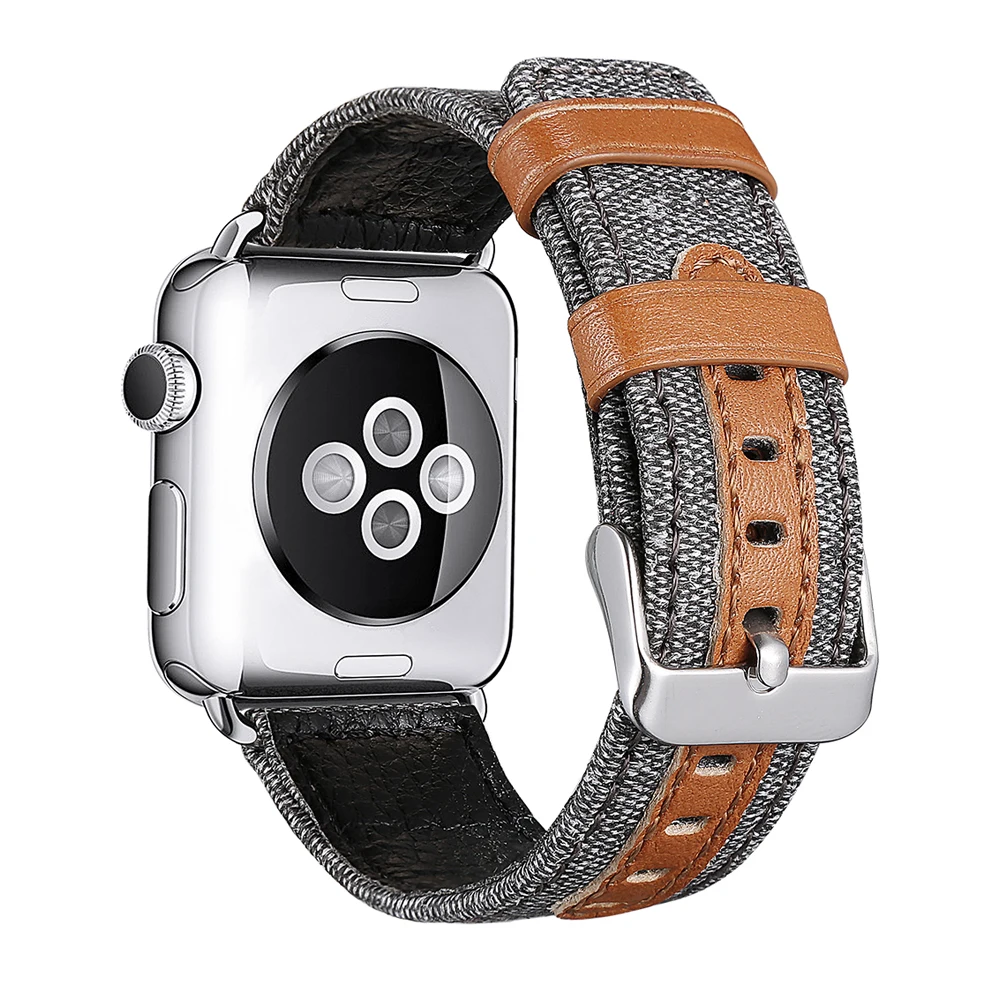 Холщовый ремешок для часов из натуральной кожи apple watch 42 мм/38 мм/44 мм/40 мм наручный