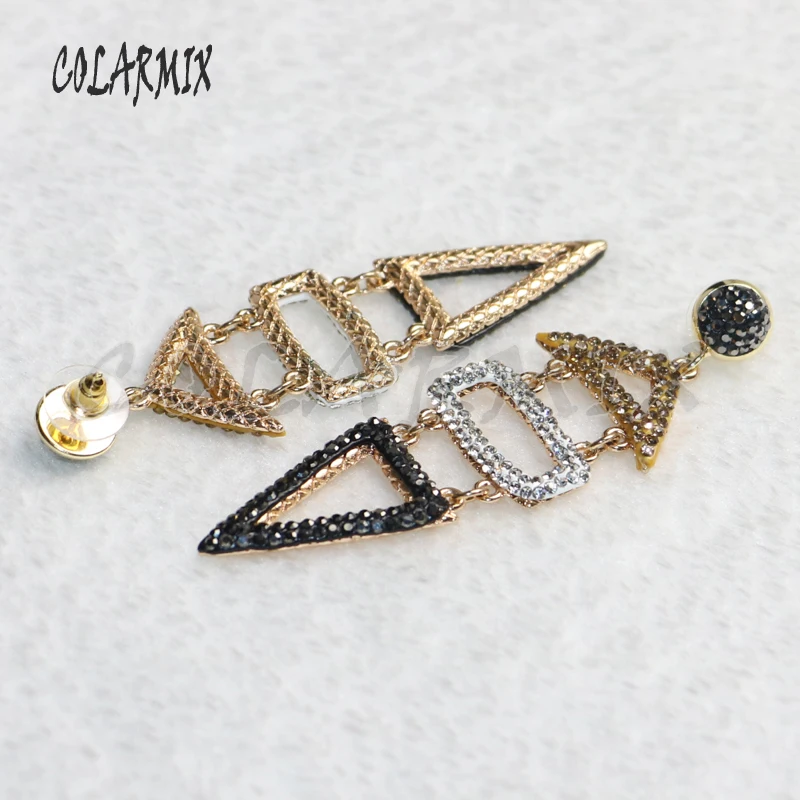 Геометрические серьги разноцветные жемчужные 5 пар серьги-капельки с цветами