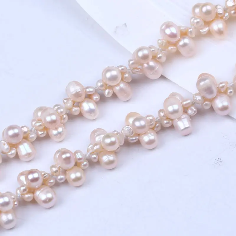 

New design freshwater pearl necklace bracelet pearl beads necklace women fashion handmade chain necklace pearl jewelry set