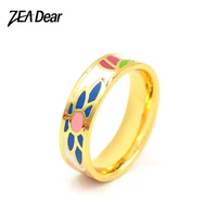 zea dear jewelry enamel jewelry stainless steel rings for women round dubai rings for wedding bohemia colorful jewelry findings
