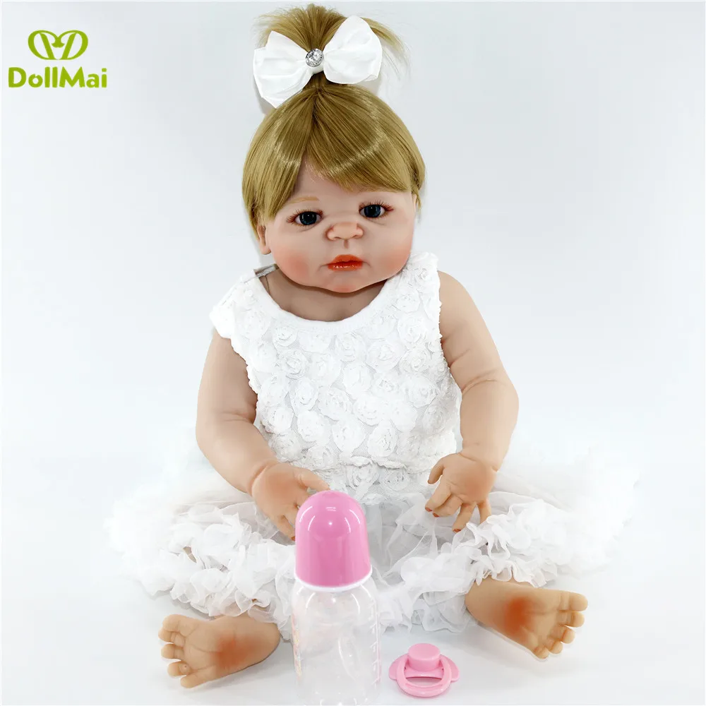 Реалистичная силиконовая виниловая кукла для младенцев 23 дюйма модные куклы