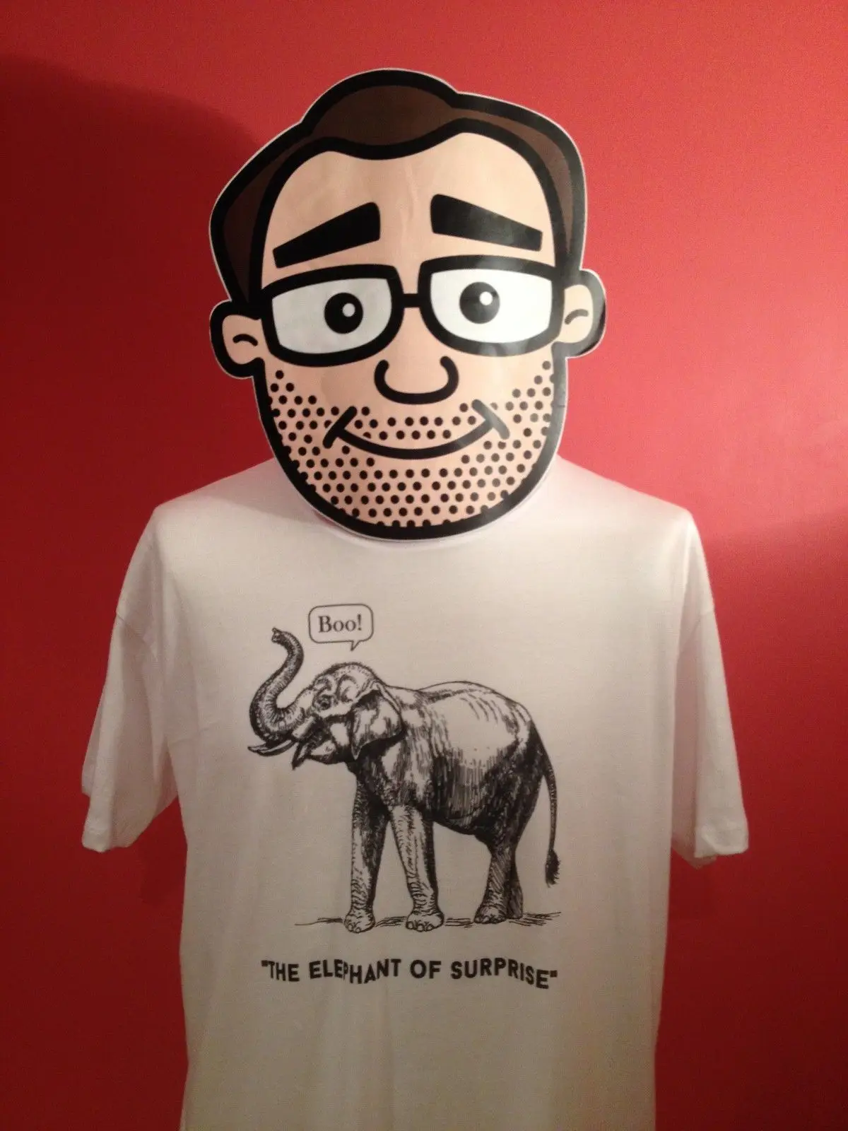 Забавная футболка со слоном сюрприза-белая рубашка Ретро винтажная Классическая