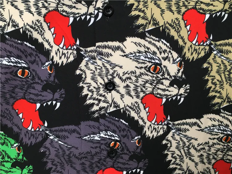 Рубашка-поло мужская в стиле панк с принтом сердитый волк хип-хоп скейтборд