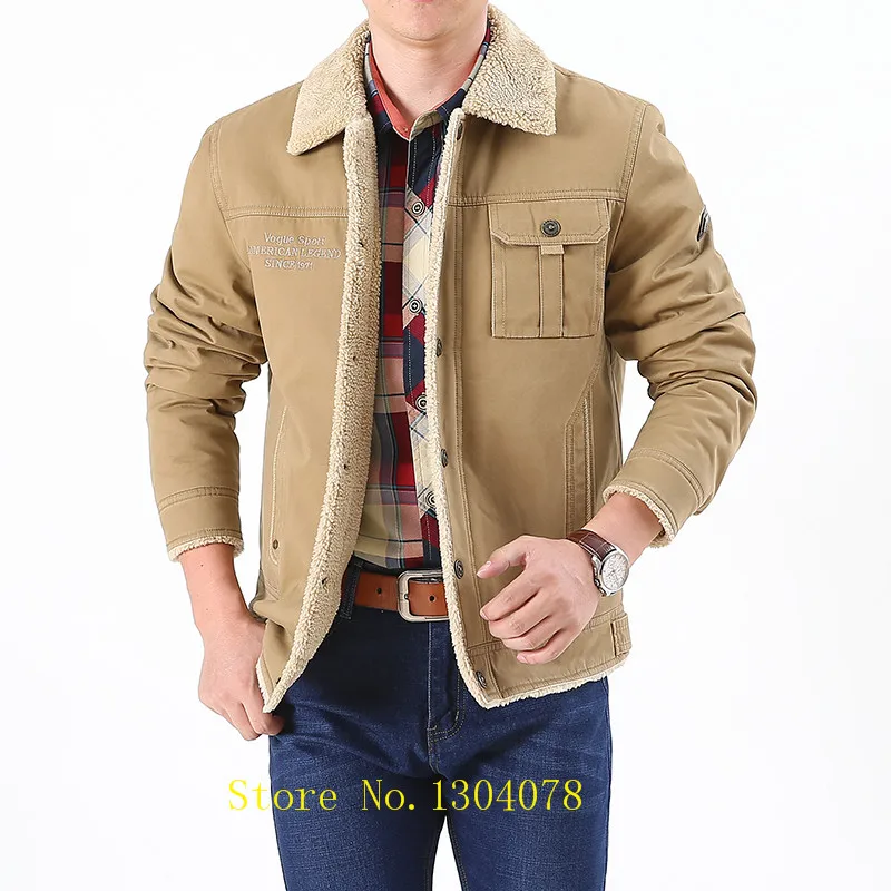 AFS JEEP parka Мужская Толстая флисовая короткая куртка мужская Высококачественная джинсовая военный бомбардировщик зимняя мужская куртка-парка плюс размер 4XL
