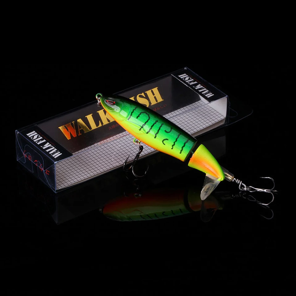 

WALK FISH 1PCS Whopper Popper 10cm/13.2g Topwater Fishing Lure Artificial Bait Hard Soft Rotating Tail Fishing Tackle