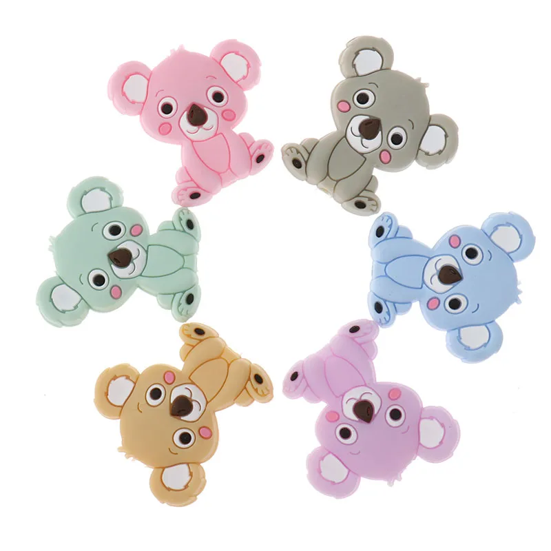Collar de dentici&oacute;n para beb&eacute;, mordedor de unicornio de silicona sin BPA, soporte sensorial para chupete, juguete de ducha, roedores de grado alimenticio, 50 Uds.-4