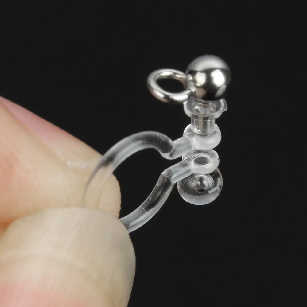 

300PCs/Lot Plastic Earring Clip Component with loop Earring Clip jewelry Component finding accessories 11x11x3mm Hole: 1.5mm