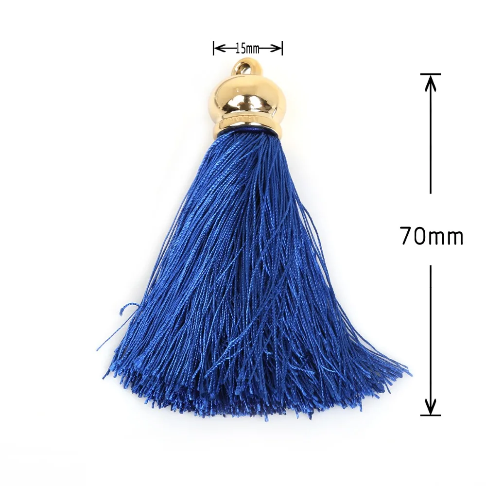 15x70m 2pcs/bag Electroplated Gold CCB Bell+Rayon Tassel DIY Vintage Bbohemian Style Earrings Necklace Jewelry For Woman Ladies | Украшения