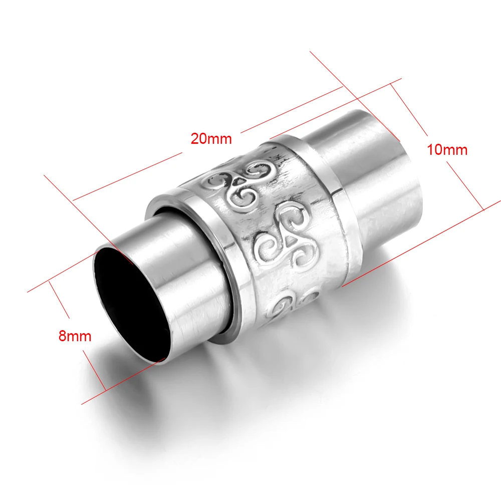 Нержавеющая сталь Магнитная застежка отверстие 8 мм кожаный шнур застежками