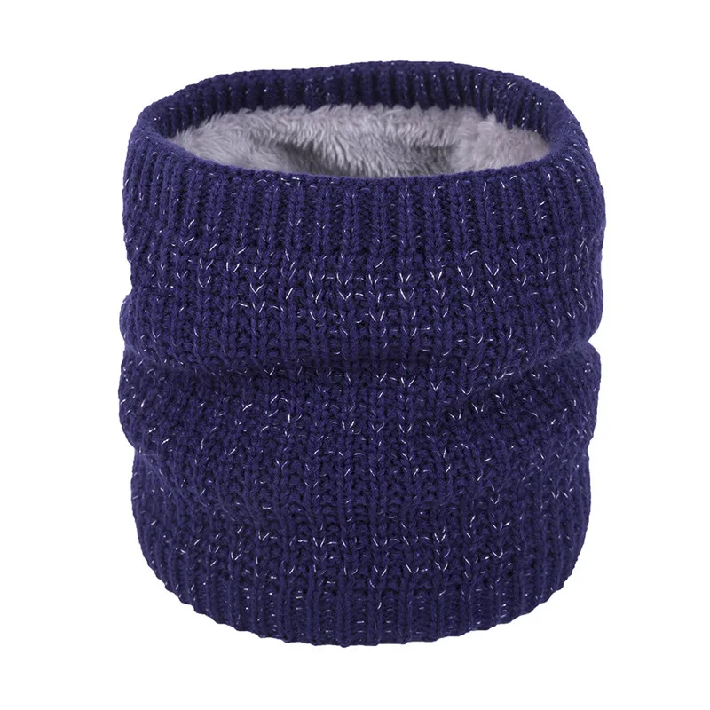 

Зимние женские и мужские теплые вязаные шарфы с кольцами, Толстый эластичный плюс вельветовый детский утеплитель для шеи, хлопковый шарф Во...