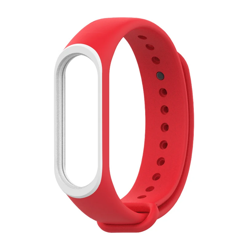 Red-white Ремешок для Xiaomi Mi, 4 ремешка, силиконовый ремешок для Xiaomi Mi, 4 аксессуары, сменный Браслет, два цвета, ремни - Цвет: Red-white