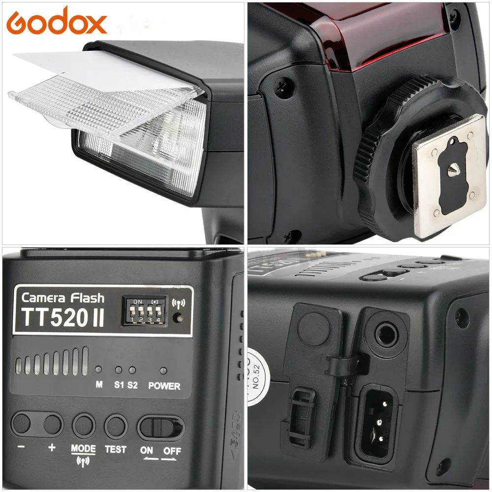Вспышка Godox TT520 II TT520II со встроенным беспроводным сигналом 433 МГц + набор цветных
