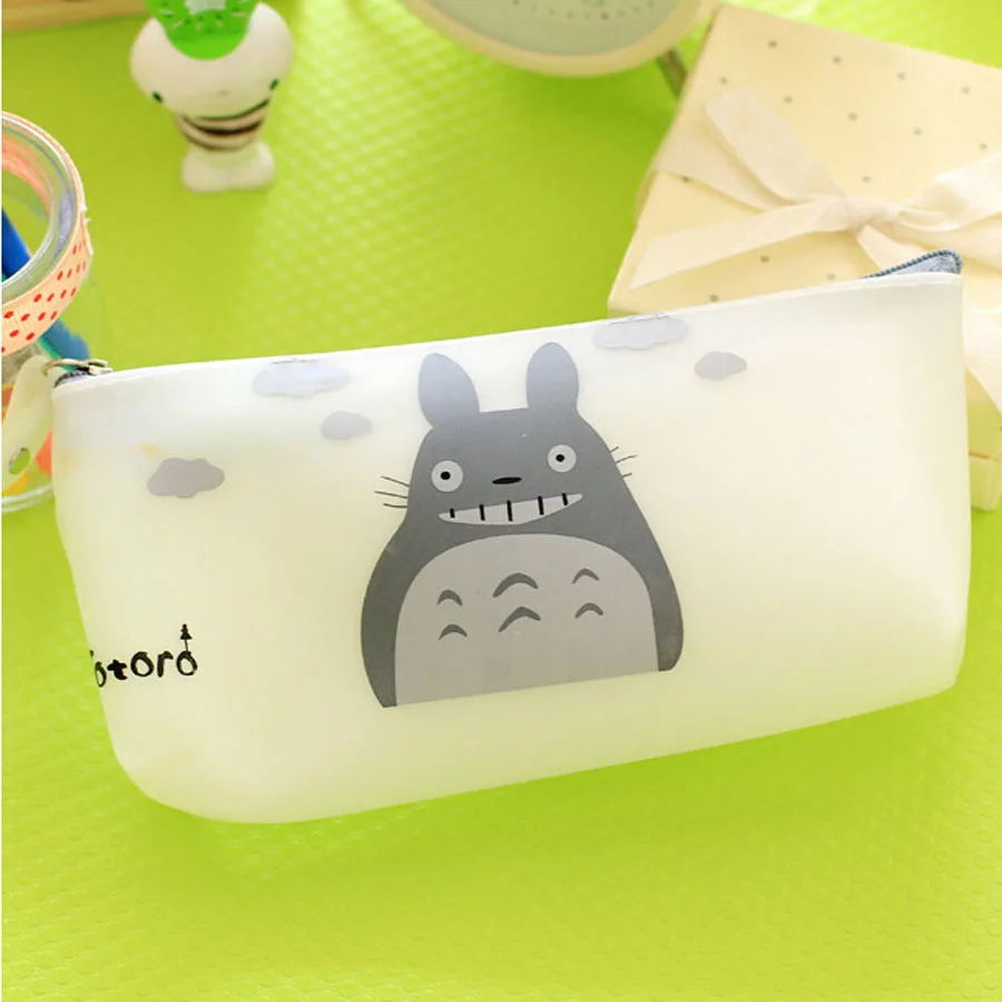 AB15 1X Kawaii Милые Тоторо желе Водонепроницаемый силиконовый пенал хранение Косметический макияж сумка Рождественский подарок - Цвет: smile