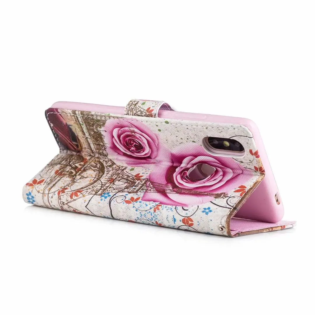 Кожаный чехол-кошелек с цветами для Xiaomi Mi 8 SE Lite A1 A2 F1 Redmi 5A Prime 5 Plus 6A 4X Go Mix 2S S2 Note 6 Pro Note 7