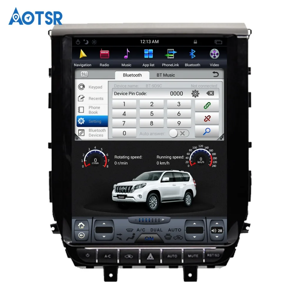 Автомобильная Мультимедийная система android 8,1 Тесла стиль 12,1 дюймов для TOYOTA LAND CRUISER LC200 радио приборная(устройство цифровой записи) аудио