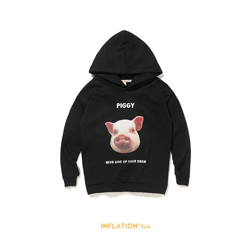 Детские толстовки с капюшоном для мальчиков принтом забавных животных свиней