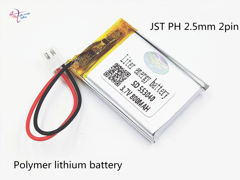 XH2.54 800 мАч 553040 3 7 В для Mp3 MP4 MP5 GPS Мобильный bluetooth тахограф игрушка полимерный
