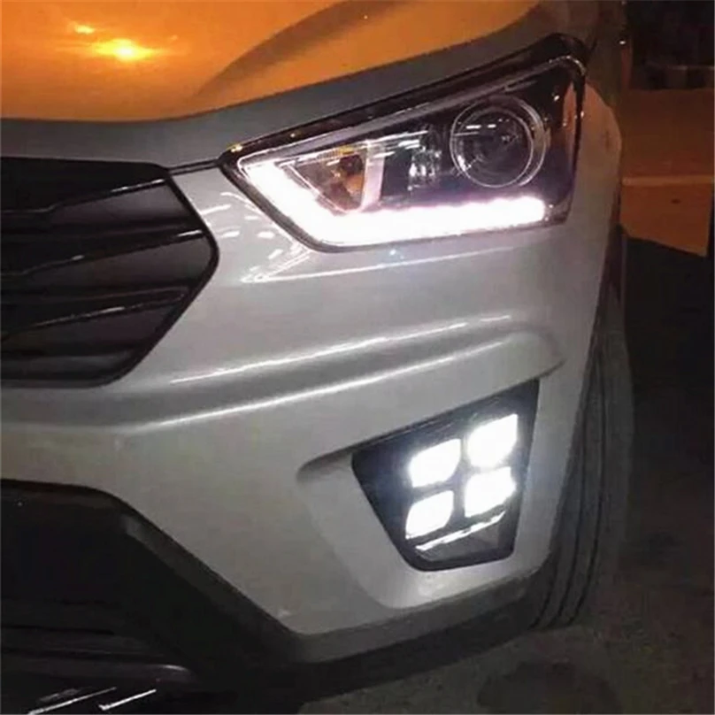 Дневные ходовые светильник для автомобиля Hyundai Creta IX25 2014 2015 2016 противотуманные