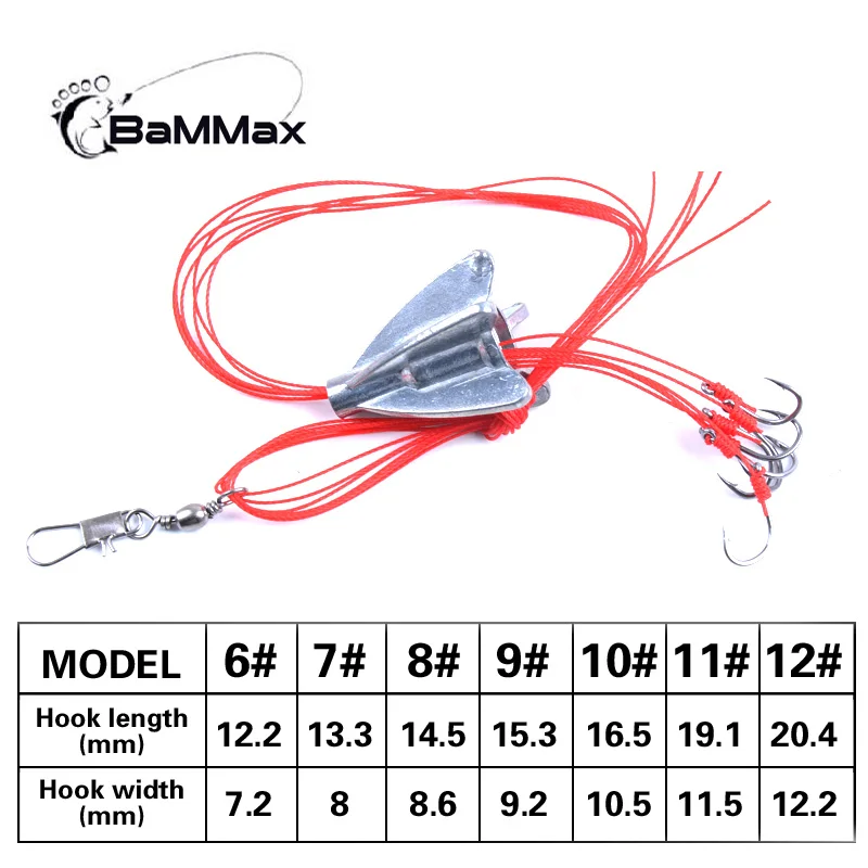 Bammax рыболовный крючок 4 шт. крючок для подвешивания снизу анти-обмотка рыболовные снасти морские рыболовные крючки pesca