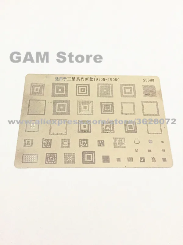 

For Samsung I9100 I9000 BGA Stencil CPU RAM eMMC Power wifi Charger IF IC Reballing Pin Direct Heating Template S5008 5pcs/lot