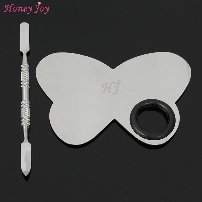 1 комплект палитра цветов для макияжа с бабочками шпатель из нержавеющей стали