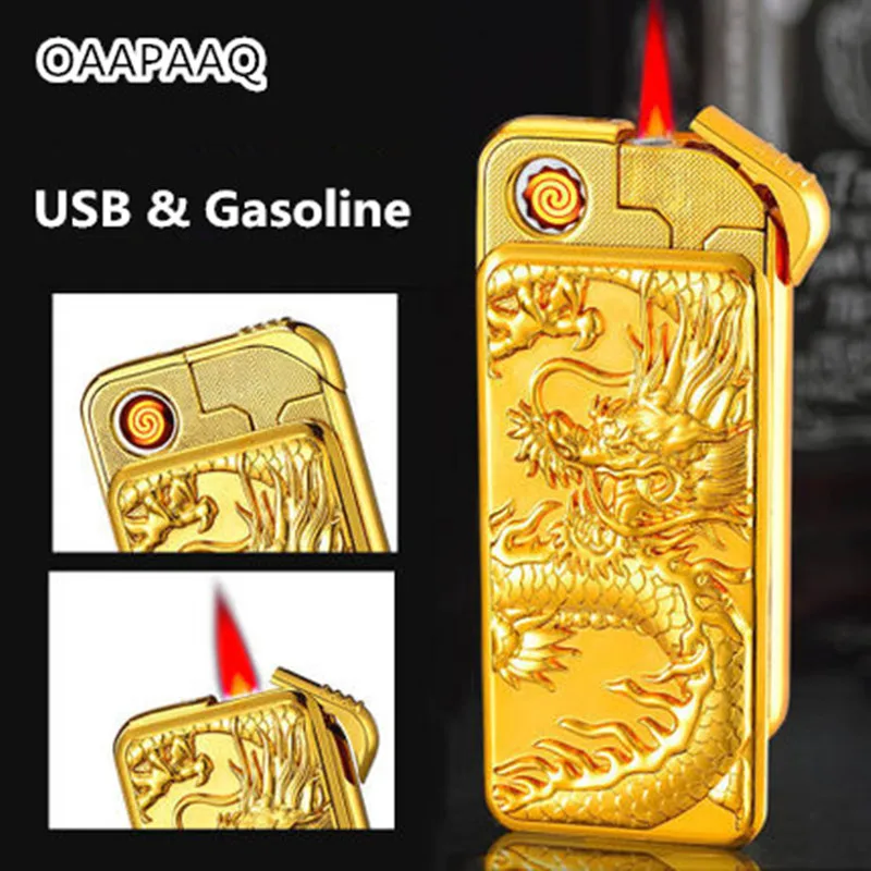 USB электрическая и бензиновая Зажигалка двойного назначения перезаряжаемая 1300C