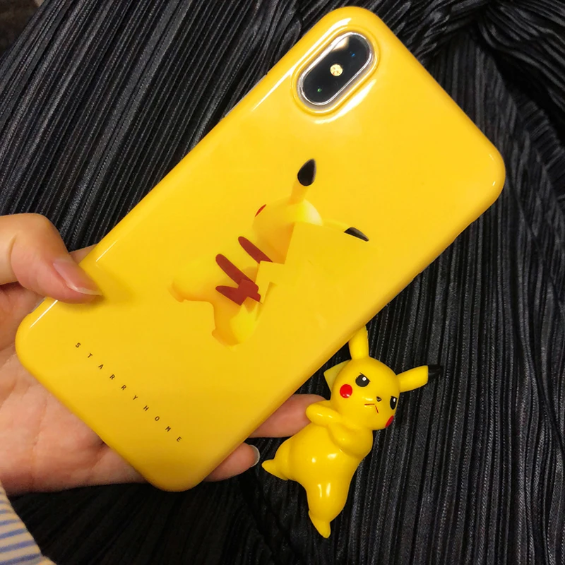 Желтый чехол с изображением японского аниме для Iphone 11 PRO MAX XS XR X задней панели