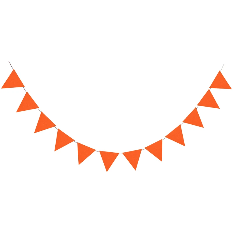 

Hot Big 8M 18 Flags Orange Pennants Bunting Banner Wedding/Valentine's day/birthday party Flags Hang Garland Decoration Supplies