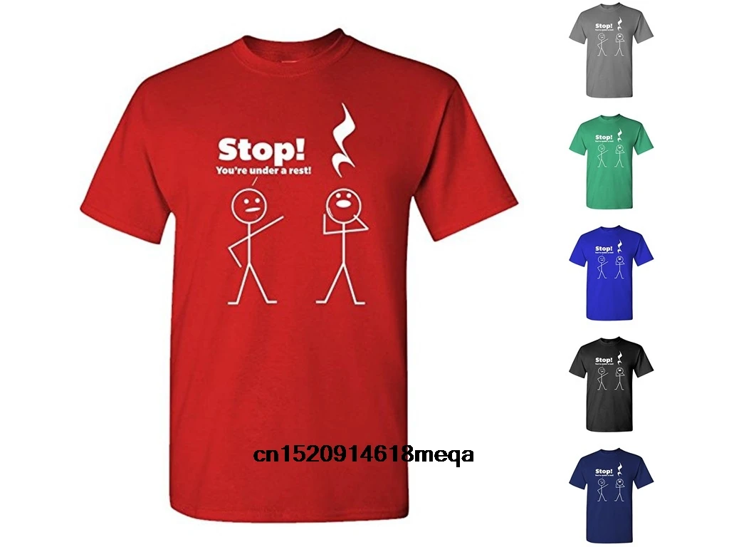 Gildan funny t shirts STOP! YOU'RE UNDER A REST! - Men's Summer Fashion Cotton T-Shirt | Мужская одежда