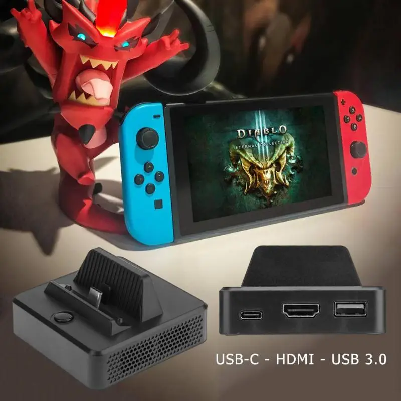 Rend Переключатель консоли видео конвертер портативный мини HDMI ТВ Замена док-станции зарядное устройство для NS