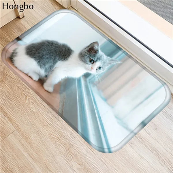 17 Hongbo Kawaii Добро пожаловать, коврики для ванной комнаты с изображением кота, кухонные коврики, коврики для гостиной, противоскользящие - Цвет: 17