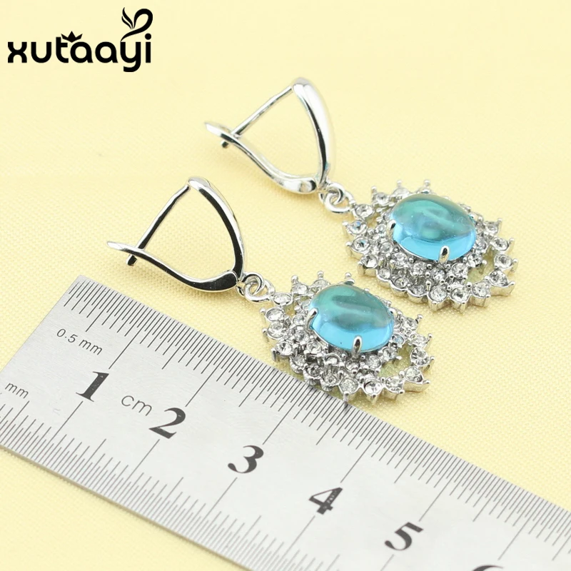 Женский модный комплект из колье серёг и браслета стерлингового серебра |