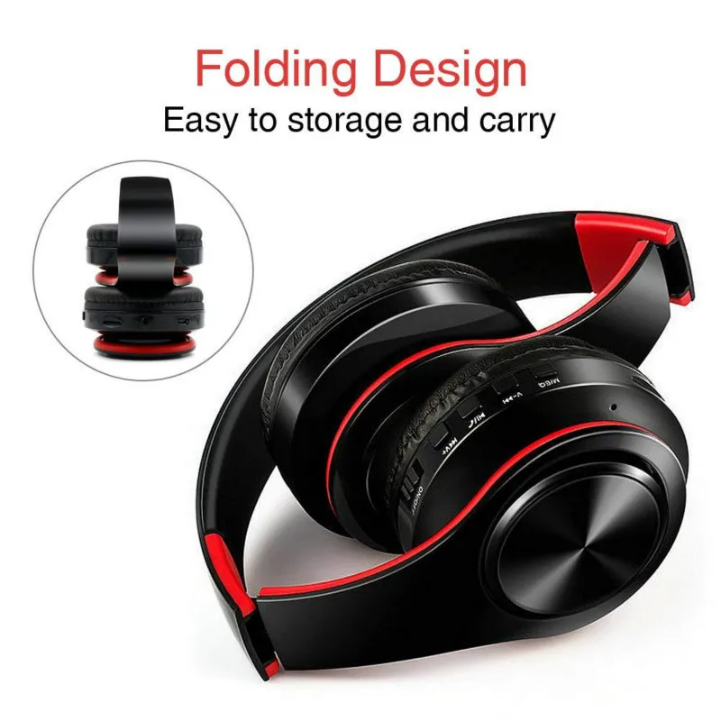 Bluetooth наушники с шумоподавлением складные беспроводные стерео гарнитуры