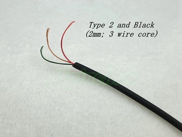Type 2 and Black Aipinchun 5 м/лот DIY аудио кабель для наушников Ремонт Замена наушников провод шнур черный/красный/фиолетовый - Цвет: Type 2 and Black