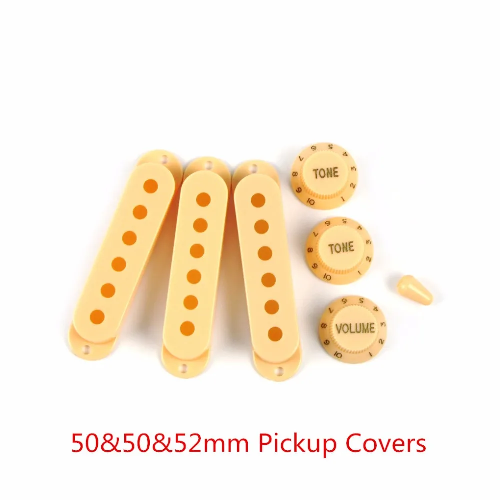 FLEOR желтые пластиковые чехлы для гитары с одной катушкой 2T1V ручки тона громкости
