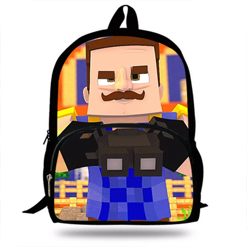 Новый 16-дюймовый школьный рюкзак Mochila с принтом Hello Neighbor детские школьные сумки